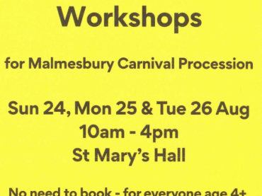 Free drop-in art and craft workshops for Malmesbury Carnival procession